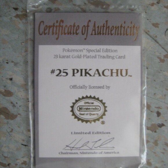 23 karat gold pokemon trading cards Vintage Pokmon Pikachu 23K Gold-Plated Card Burger King Promo (1999 GoldenFishGames 23k Gold Plated Charizard Pokmon